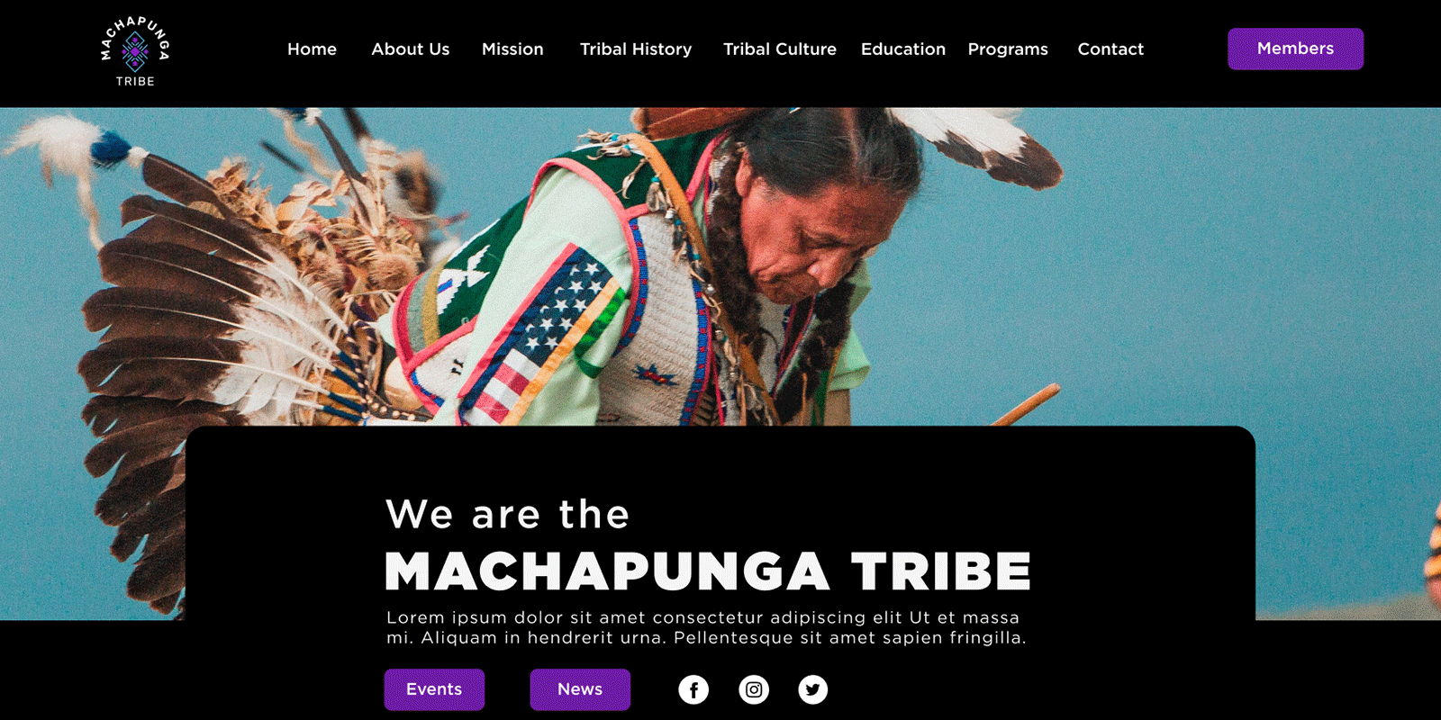 Machapunga Website Mockup